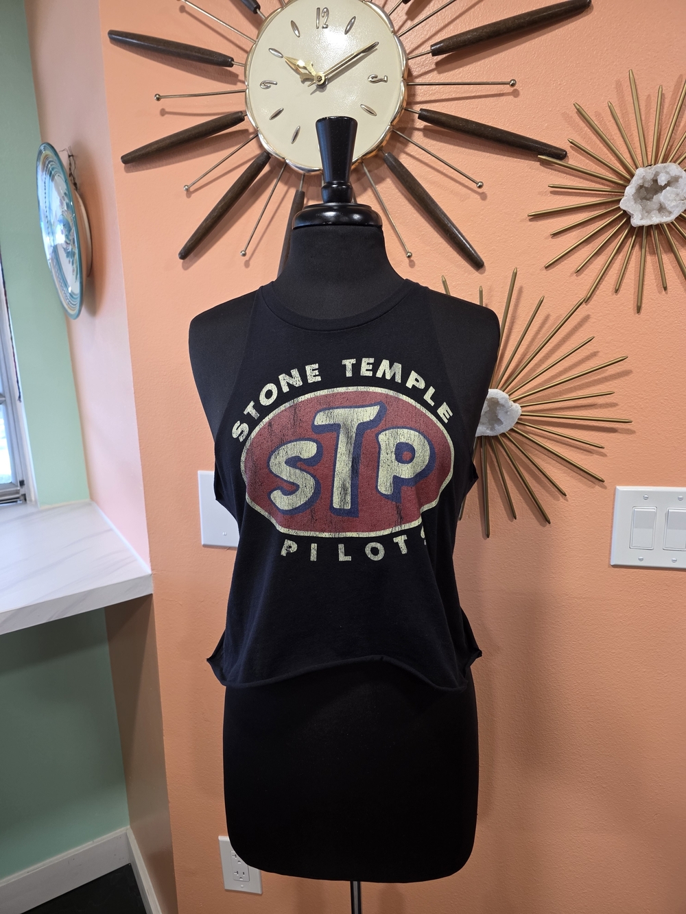 Stone Temple Pilots Custom Cut Tank Top Slim Large Black Band Graphic Crop Tank - Picture 2 of 10